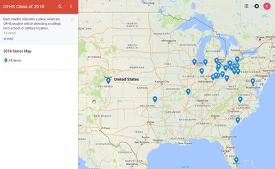 Class of 2018 Map of Colleges, Tech Schools and Military Installations